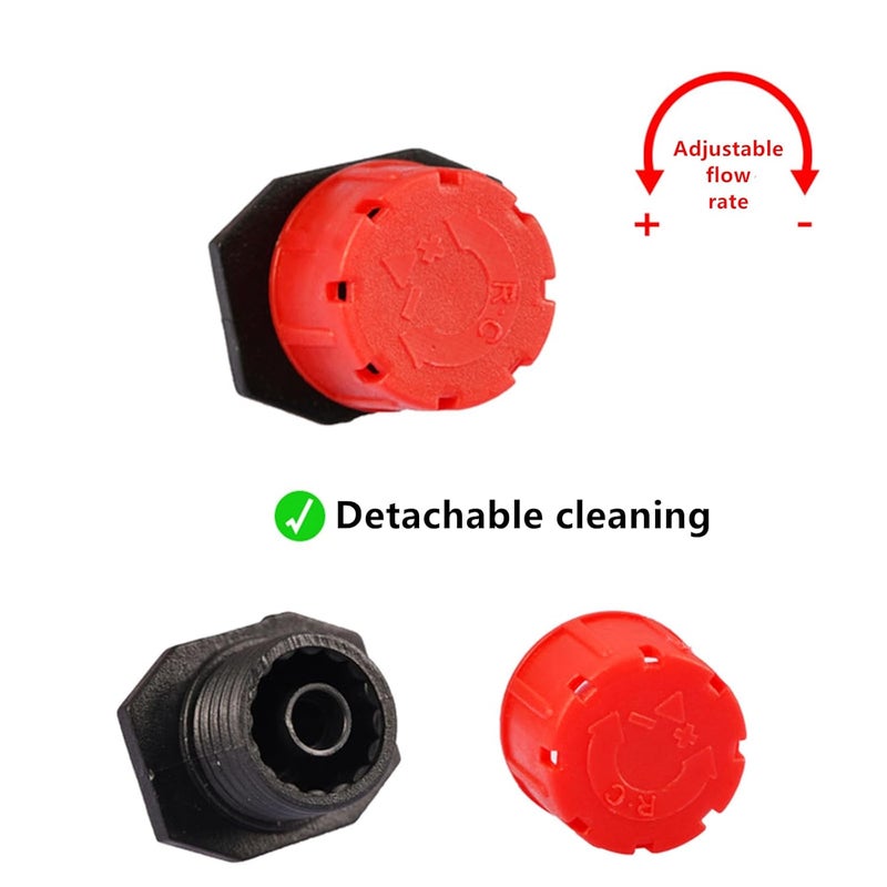 PRUNkuar 200Pcs 360 Degree Adjustable Irrigation Drippers Sprinklers, 1/4 Inch Emitters Drip for Watering System - Image 3